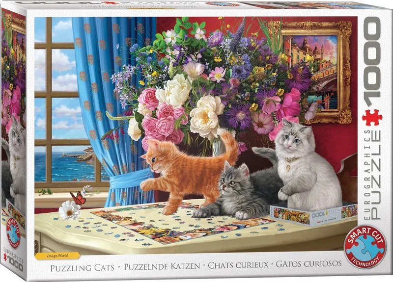 Raadselachtige katten [Puzzling Cats] - Image World - 1000 stukjes 68×48cm (b×h) - Legpuzzel de Eurographics, édition Multicolore – boîte 1 sur 2