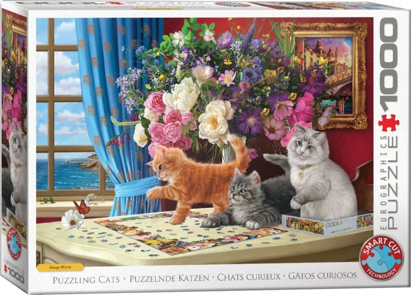 Raadselachtige katten [Puzzling Cats] - Image World - 1000 stukjes 68×48cm (b×h) - Legpuzzel de Eurographics, édition Multicolore – boîte 2 sur 2