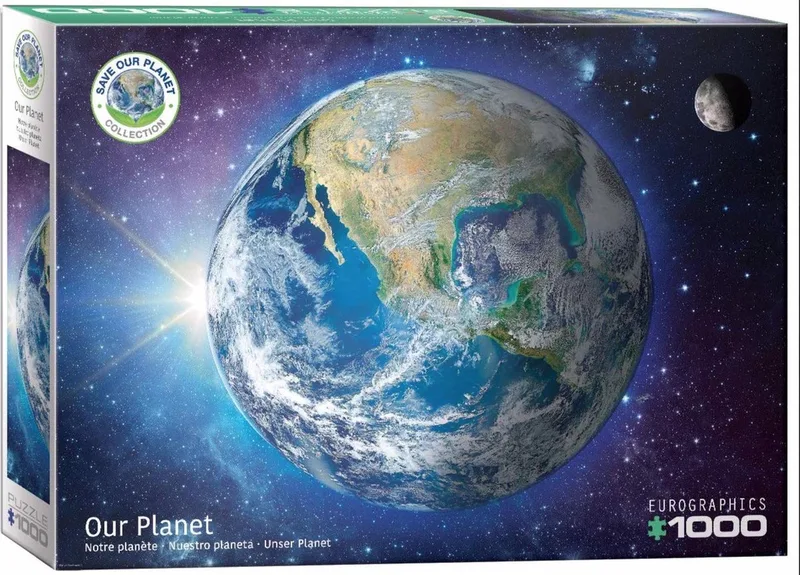 Red de Planeet! Onze Planeet [Save the Planet! Our Planet] - 1000 stukjes 68×48cm (b×h) - Legpuzzel fra Eurographics, Flerfarvet-udgave – æske 1 af 2