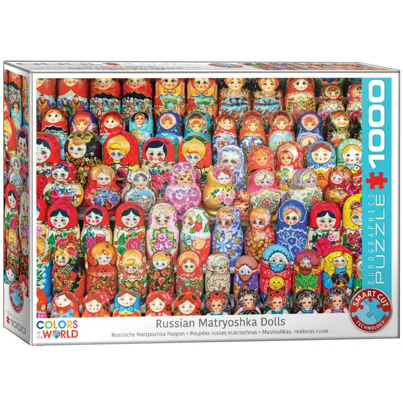 Russische Matroesjka-poppetjes [Russian Matryoshkas Dolls] - 1000 stukjes 68×48cm (b×h) - Legpuzzel de Eurographics, édition Multicolore – boîte 2 sur 2