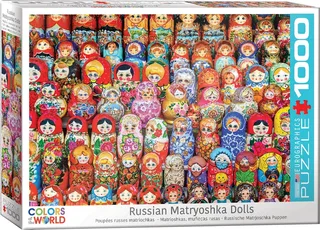 Russische Matroesjka-poppetjes [Russian Matryoshkas Dolls] - 1000 stukjes 68×48cm (b×h) - Legpuzzel de Eurographics, édition Multicolore – boîte 1 sur 2