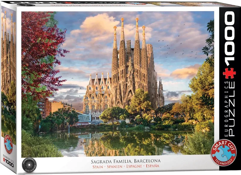 Sagrada Família, Barcelona, Spanje - 1000 stukjes - 68×48cm - HDR Fotografie Legpuzzel from Eurographics, Multicolour edition – box 1 of 2