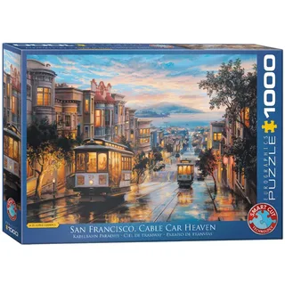 San Francisco Kabelbaanparadijs [San Francisco Cable Car Heaven] - Eugene Lushpin - 1000 stukjes 68×48cm (b×h) - Legpuzzel de Eurographics, édition Multicolore – boîte 2 sur 2