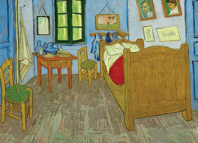 Slaapkamer - Vincent Van Gogh - 1000 stukjes 68×48cm (b×h) - Fine Art Legpuzzel fra Eurographics, Flerfarvet-udgave – æske