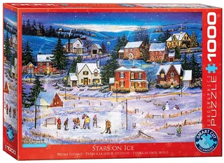 Sterren op het IJs (Stars on Ice) - Patricia Bourque - 1000 stukjes - Kerstmis Legpuzzel de Eurographics, édition Rouge – boîte 1 sur 2