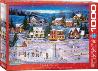 Sterren op het IJs (Stars on Ice) - Patricia Bourque - 1000 stukjes - Kerstmis Legpuzzel de Eurographics, édition Rouge – boîte 2 sur 2