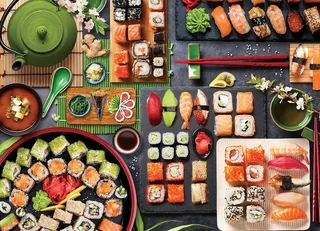 Sushi-tafel [Sushi Table] - 1000 stukjes 68×48cm (b×h) - Legpuzzel von Eurographics, Ausgabe Mehrfarbig – Schachtel 1 von 2