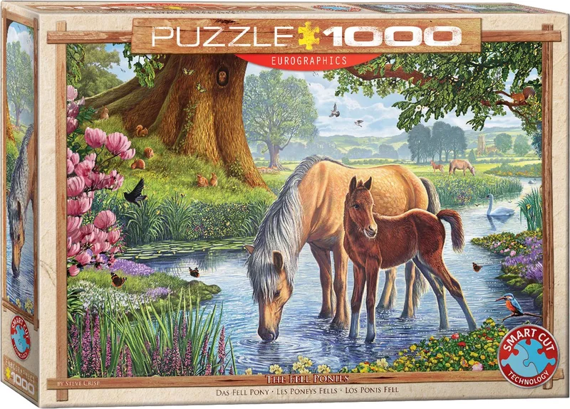 The Fell Ponies - 1000 stukjes 68×48cm (b×h) - Legpuzzel fra Eurographics, Flerfarvet-udgave – æske