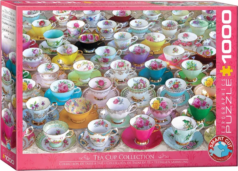 Theekopjescollectie [Tea Cups Collection] - 1000 stukjes 68×48cm (b×h) - Legpuzzel from Eurographics, Multicolour edition – box 1 of 2