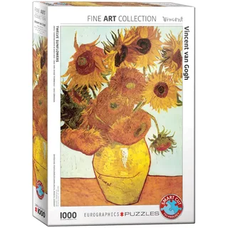 Vaas met Twaalf Zonnenbloemen - Vincent Van Gogh - 1000 stukjes 48×68cm (b×h) - Fine Art Legpuzzel de Eurographics, édition Multicolore – boîte 2 sur 2