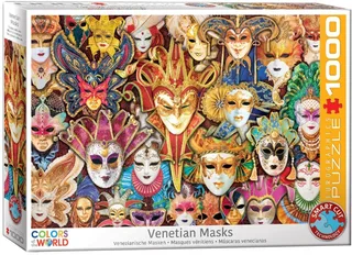 Venetiaanse Maskers [Venetian Masks] - 1000 stukjes 68×48cm (b×h) - Legpuzzel de Eurographics, édition Multi-coloured – boîte 2 sur 2