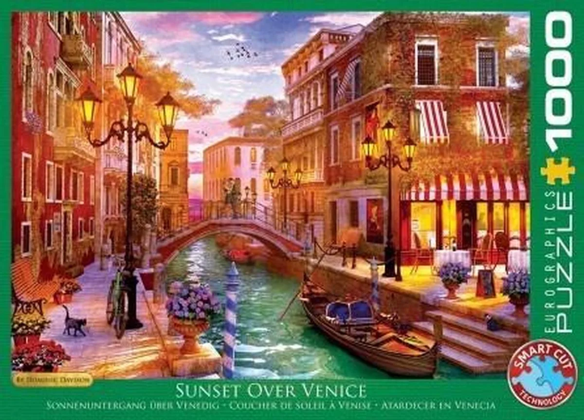 Venetiaanse romantiek [Venetian Romance] - Dominic Davison - 1000 stukjes 68×48cm (b×h) - Legpuzzel de Eurographics, édition Multicolore – boîte