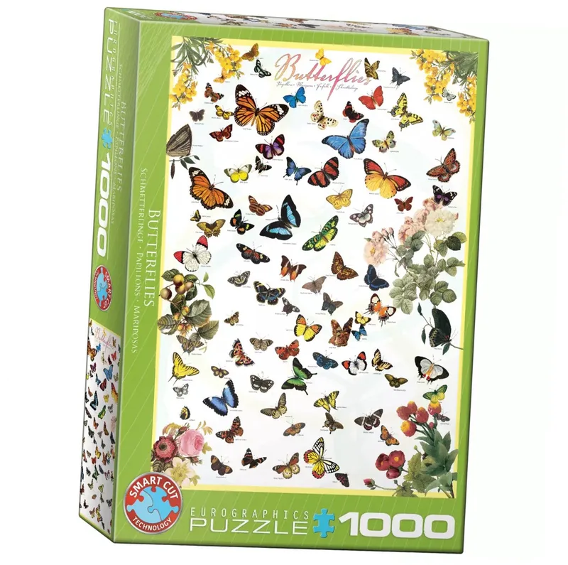 Vlinders [Butterflies] - 1000 stukjes 48×68cm (b×h) - Legpuzzel de Eurographics, édition Multicolore – boîte