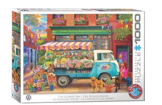 & Volkswagen - The Flower Van - Bigelow Illustrations - 1000 stukjes 68×48cm (b×h) - Legpuzzel van Eurographics, editie Meerkleurig – doos 1 van 2