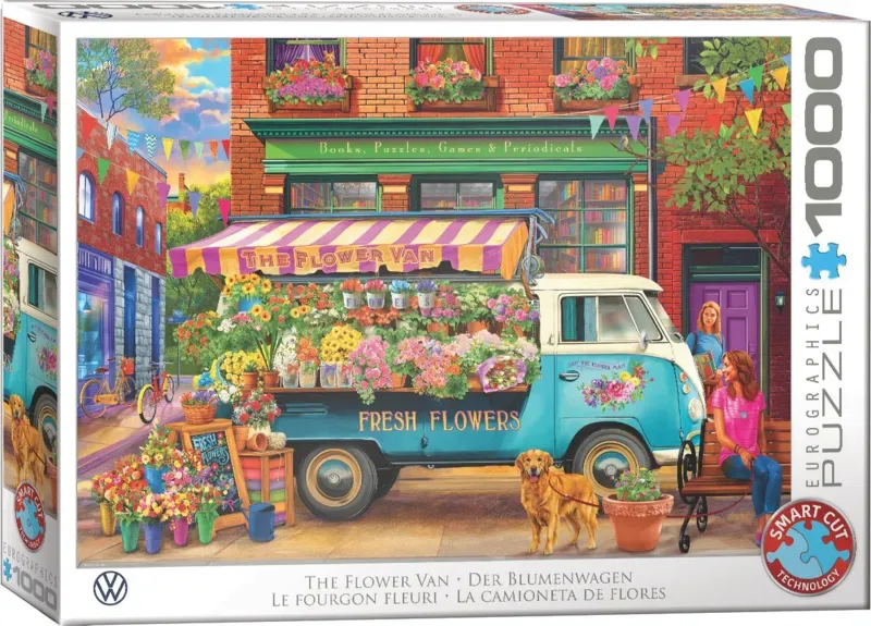 & Volkswagen - The Flower Van - Bigelow Illustrations - 1000 stukjes 68×48cm (b×h) - Legpuzzel van Eurographics, editie Meerkleurig – doos 2 van 2