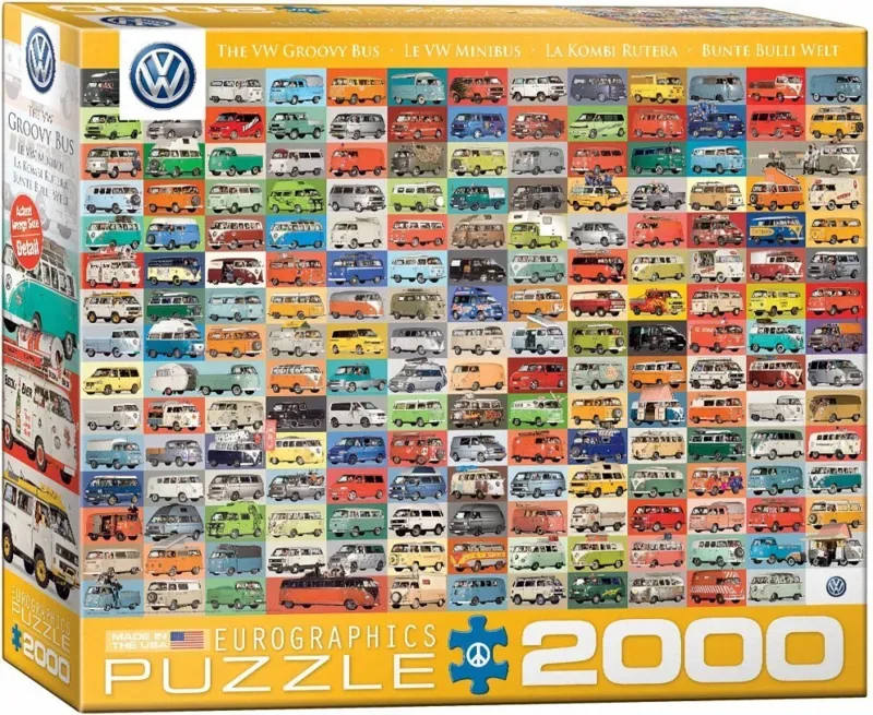 & Volkswagen - The VW Groovy Bus - 2000 stukjes 97×68cm (b×h) - Legpuzzel from Eurographics, Multicolour edition – box 2 of 2