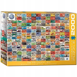 & Volkswagen - The VW Groovy Bus - 2000 stukjes 97×68cm (b×h) - Legpuzzel from Eurographics, Multicolour edition – box 1 of 2
