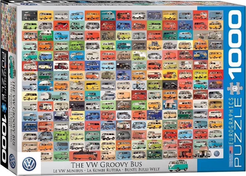 & Volkswagen - The VW Groovy Bus [The VW Groovy Bus] - 1000 stukjes 68×48cm (b×h) - Legpuzzel van Eurographics, editie Groovy Bus – doos 1 van 2