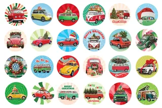 & Volkswagen - VW Christmas Advent Calendar - 24x50 stukjes 12,7×12,7cm (b×h) - Legpuzzel von Eurographics, Ausgabe Mehrfarbig – Schachtel 2 von 2