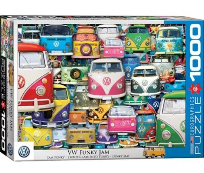 & Volkswagen - VW Funky Jam - 1000 stukjes 68×48cm (b×h) - Legpuzzel von Eurographics, Ausgabe Mehrfarbig – Schachtel 2 von 2