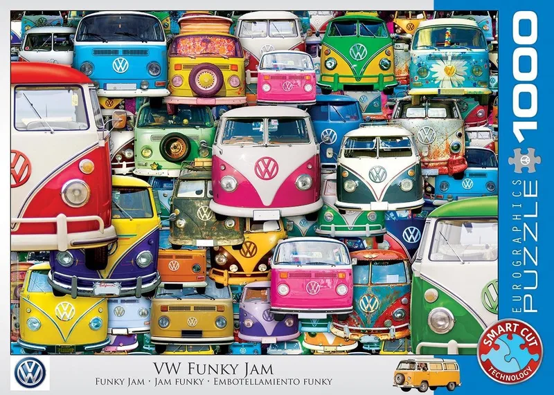 & Volkswagen - VW Funky Jam - 1000 stukjes 68×48cm (b×h) - Legpuzzel from Eurographics, Multicolour edition – box