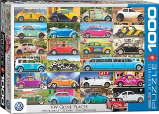 & Volkswagen - VW Gone Places - 1000 stukjes 68×48cm (b×h) - Legpuzzel de Eurographics, édition Multicolore – boîte 1 sur 2