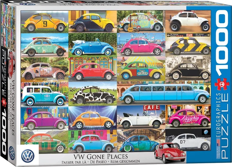& Volkswagen - VW Gone Places - 1000 stukjes 68×48cm (b×h) - Legpuzzel de Eurographics, édition Multicolore – boîte 1 sur 2