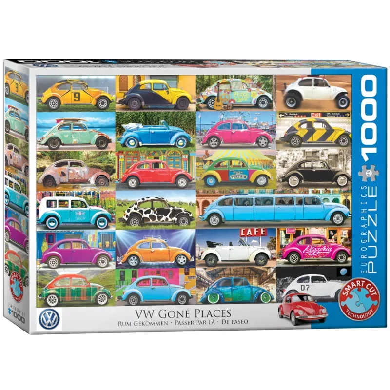 & Volkswagen - VW Gone Places - 1000 stukjes 68×48cm (b×h) - Legpuzzel de Eurographics, édition Multicolore – boîte 2 sur 2
