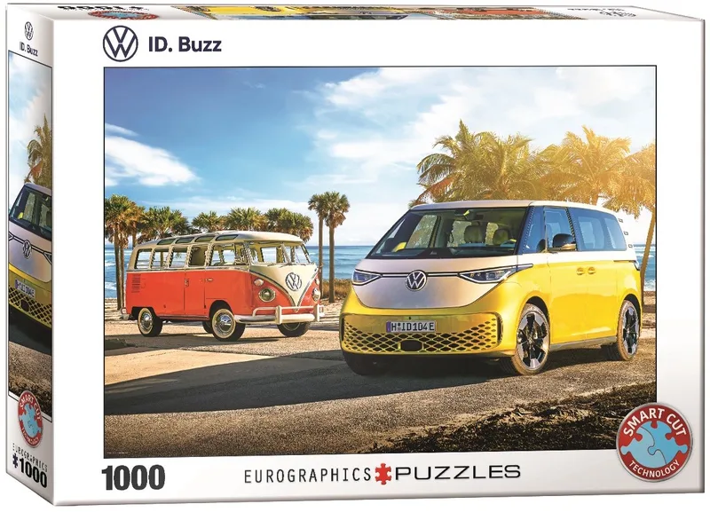 & Volkswagen - VW ID Buzz - 1000 stukjes 68×48cm (b×h) - Legpuzzel fra Eurographics, Flerfarvet-udgave – æske