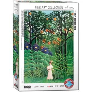 Vrouw in een exotisch woud [Femme dans une foraêt exotique] - Henri Rousseau - 1000 stukjes 48×68cm (b×h) - Fine Art Legpuzzel de Eurographics, édition Multicolore – boîte 2 sur 2