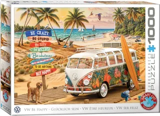 VW Gelukkig zijn [BE Happy] - 1000 stukjes 68×48cm (b×h) - Legpuzzel von Eurographics, Ausgabe Mehrfarbig – Schachtel 2 von 2