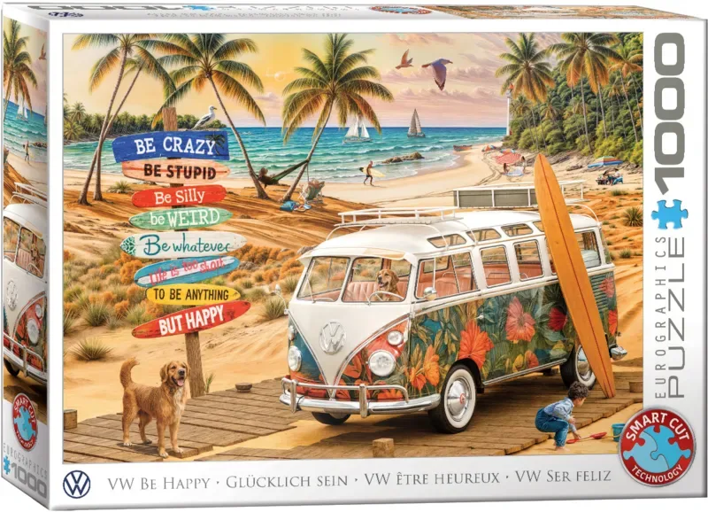 VW Gelukkig zijn [BE Happy] - 1000 stukjes 68×48cm (b×h) - Legpuzzel von Eurographics, Ausgabe Mehrfarbig – Schachtel 2 von 2