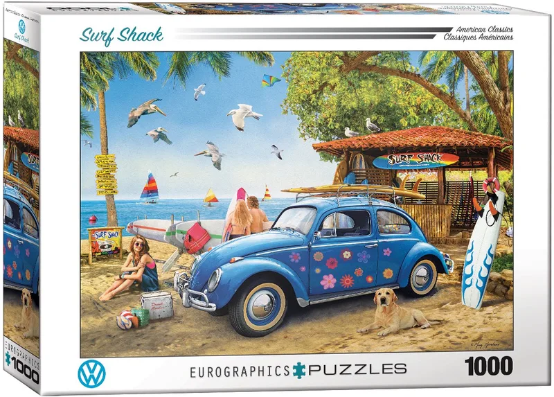 VW Surf Shack - 1000 stukjes 68x48cm (lxb) - Legpuzzel van Eurographics, editie Meerkleurig – doos