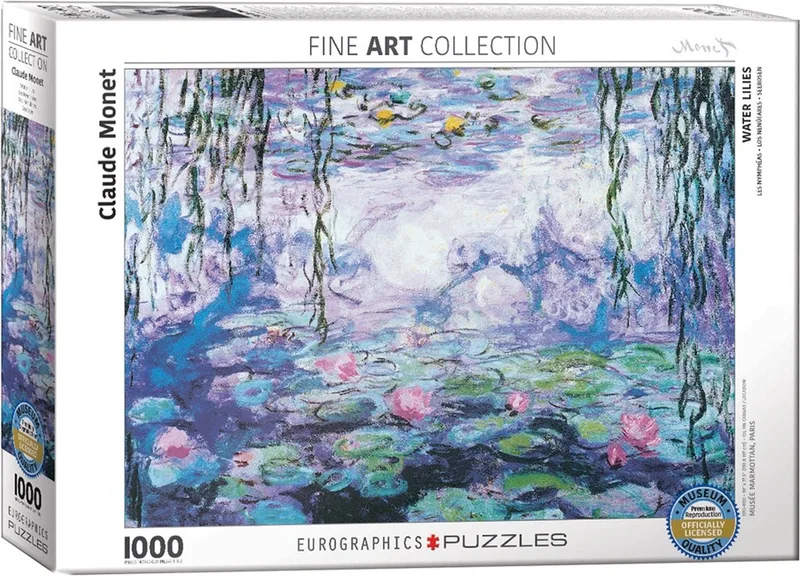 Puzzle Monet Claude : Les Nénuphars - 1000 pièces de Eurographics, édition Multicolore – boîte 1 sur 2