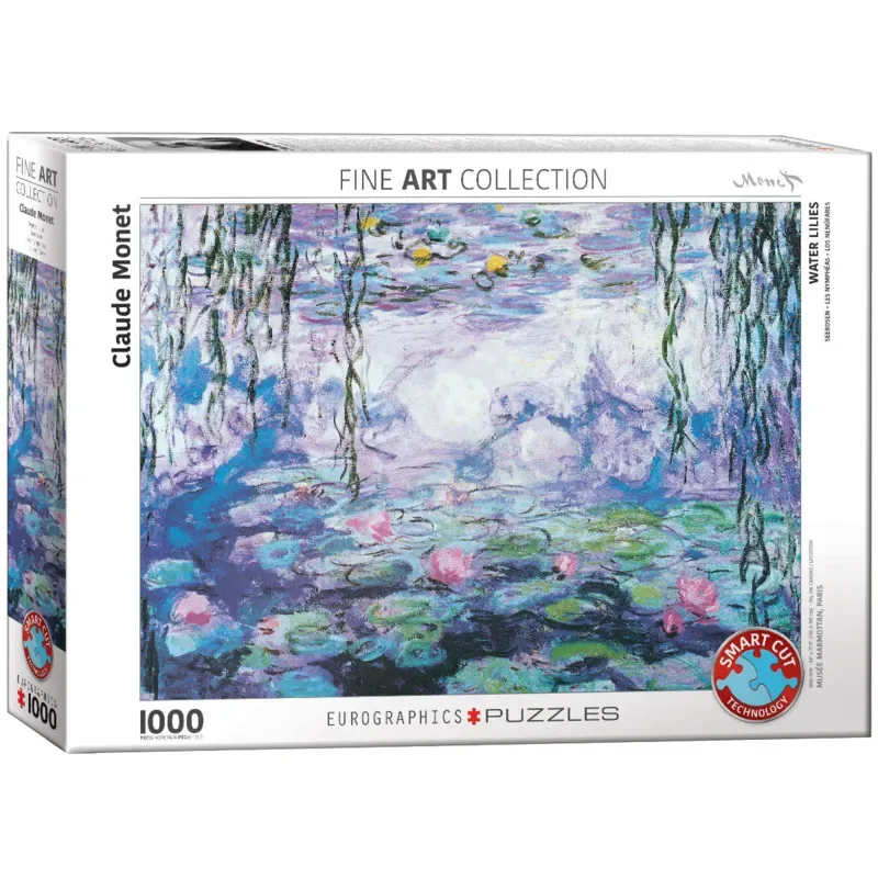 Puzzle Monet Claude : Les Nénuphars - 1000 pièces de Eurographics, édition Multicolore – boîte 2 sur 2