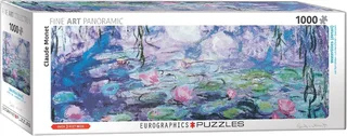 Waterleliew (W1852) [Nymphéas] - Claude Monet - 1000 stukjes 96×32cm (b×h) - Fine Art Panorama Legpuzzel van Eurographics, editie Meerkleurig – doos 1 van 2