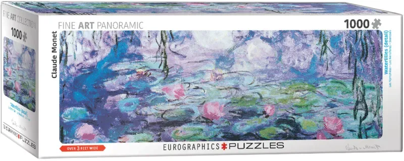 Waterleliew (W1852) [Nymphéas] - Claude Monet - 1000 stukjes 96×32cm (b×h) - Fine Art Panorama Legpuzzel van Eurographics, editie Meerkleurig – doos 2 van 2