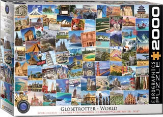 Wereld - Globetrotter - 2000 stukjes 97×68cm (b×h) - Legpuzzel from Eurographics, Multicolour edition – box 1 of 2
