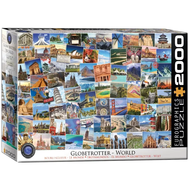 Wereld - Globetrotter - 2000 stukjes 97×68cm (b×h) - Legpuzzel from Eurographics, Multicolour edition – box 2 of 2