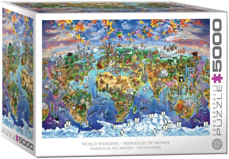 Wereldwonderen [World Wonders] - Maria Rabinky - 5000 stukjes 101,5×152,5cm (b×h) - Legpuzzel von Eurographics, Ausgabe Mehrfarbig – Schachtel 2 von 2