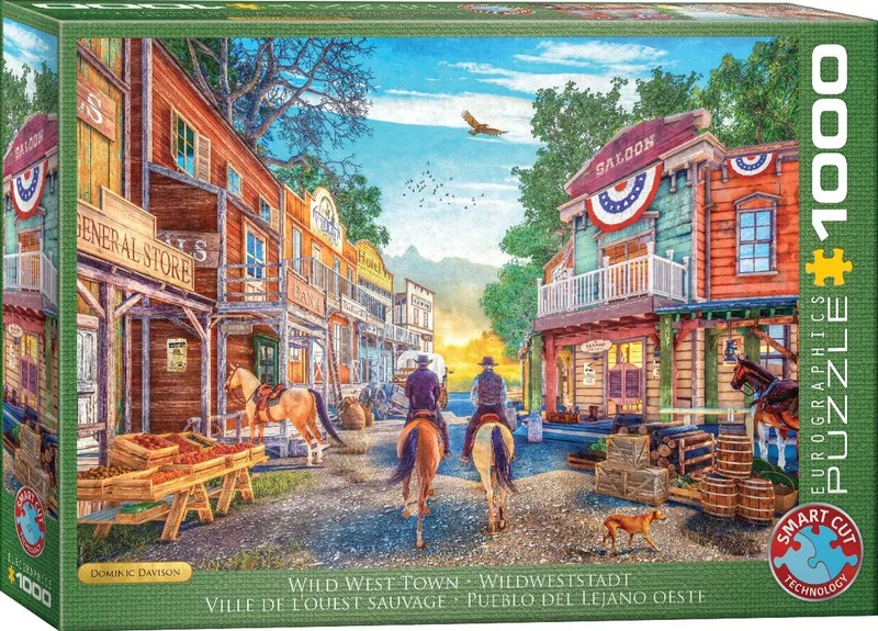 Wild West Town - Dominic Davison - 1000 stukjes 68×48cm (b×h) - Legpuzzel de Eurographics, édition Multicolore – boîte 1 sur 2