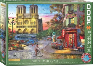 Zonsondergang bij de Notre Dame [Notre Dame Sunset] - Dominic Davison - 1000 stukjes 68×48cm (b×h) - Legpuzzel de Eurographics, édition Multicolore – boîte 1 sur 2