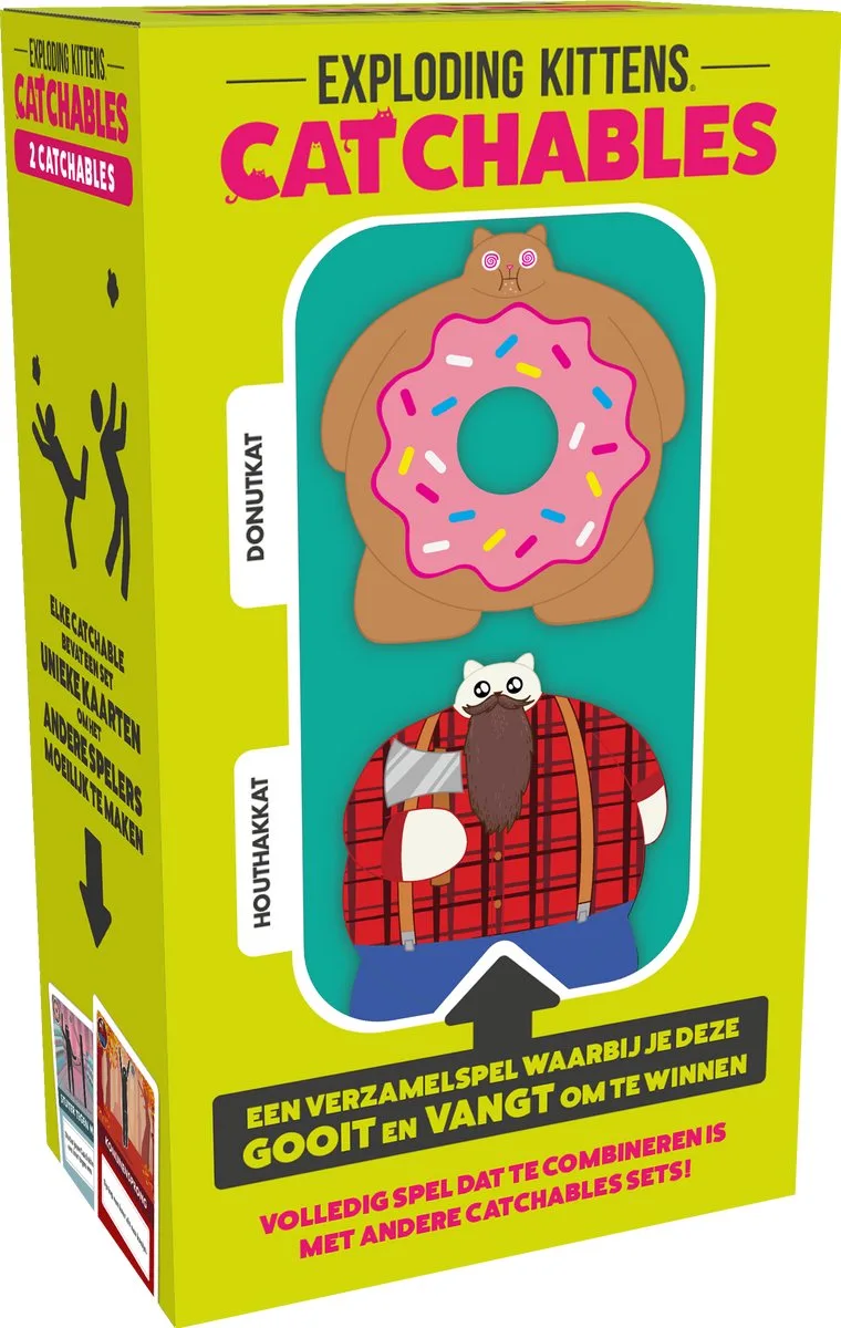 Catchables - Exploding Kittens - Houthakkat & Donutkat - Familiespel - Partygame from Exploding Kittens – box