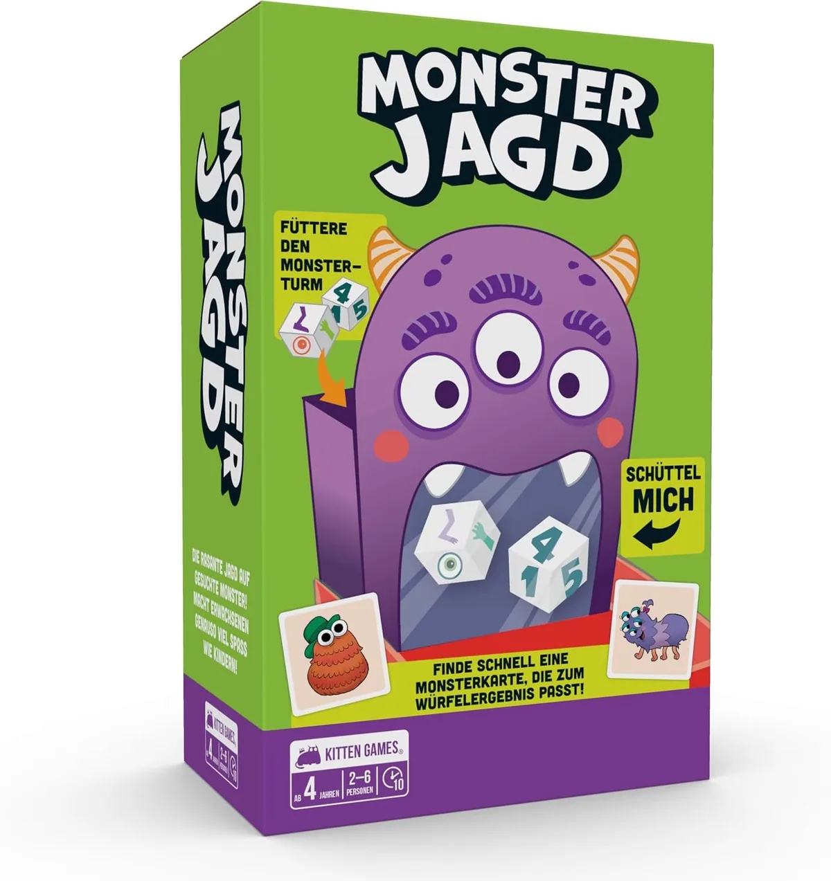 Monster Hunt Dobbelspel: Spannend kaartspel voor 2-6 spelers vanaf 4 jaar von Exploding Kittens – Schachtel