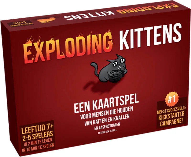 Originele Editie - Kaartspel vol spanning en humor - 2 tot 5 spelers - Partyspel van Exploding Kittens – doos