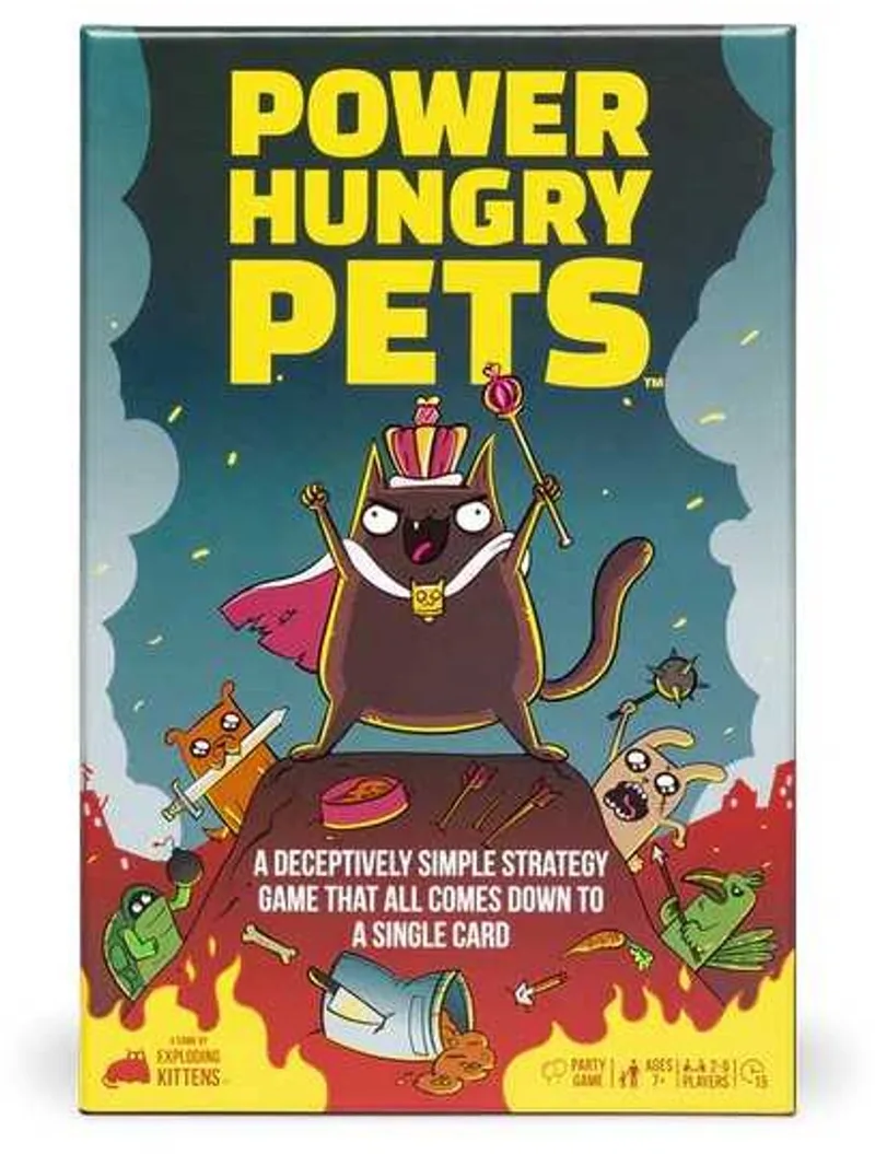Power Hungry Pets - Engelstalig Kaartspel - Partyspel fra Exploding Kittens – æske