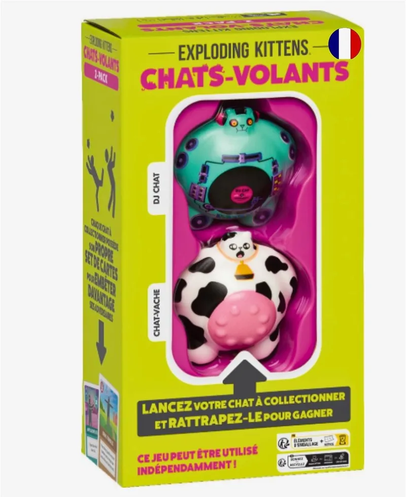 Vliegende Katten Spel: 2 Katten & 24 Kaarten - Leuk Familiespel vanaf 8 jaar de Exploding Kittens – boîte