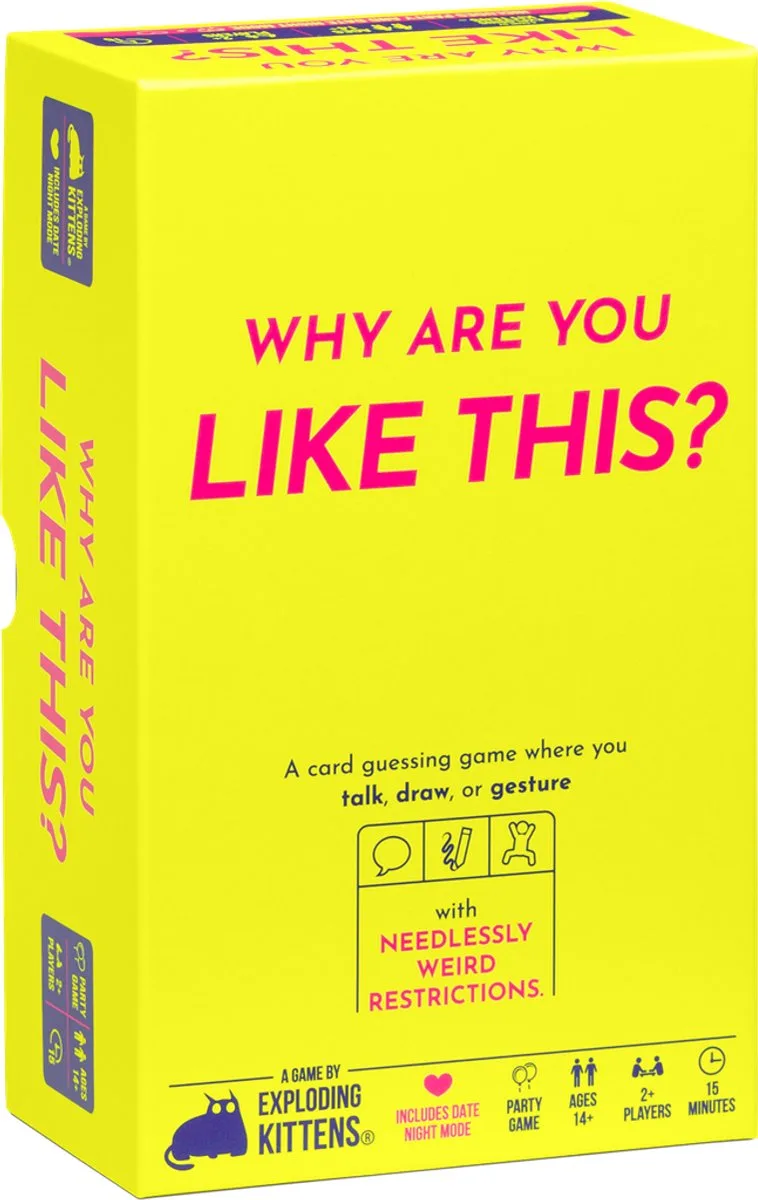 Why Are You Like This? - Hilarisch Engelstalig Partyspel - Speel met 2 Personen of in Teams - Vanaf 14 jaar - Exploding Kittens van Exploding Kittens – doos