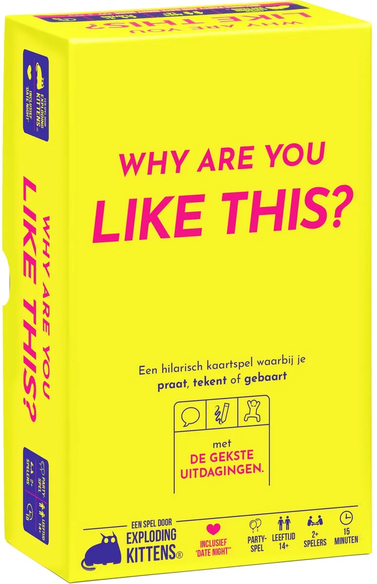 Why Are You Like This? - Hilarisch Nederlandstalig Partyspel - Speel met 2 Personen of in Teams - Vanaf 14 jaar - Exploding Kittens from Exploding Kittens – box