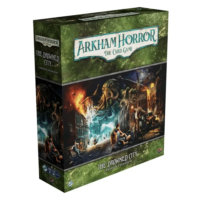 Arkham Horror The Card Game – The Drowned City Campaign Expansion fra Fantasy Flight Games – æske